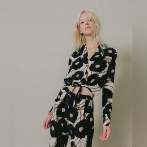 Rachel Comey Black and Cream Floral Jumpsuit